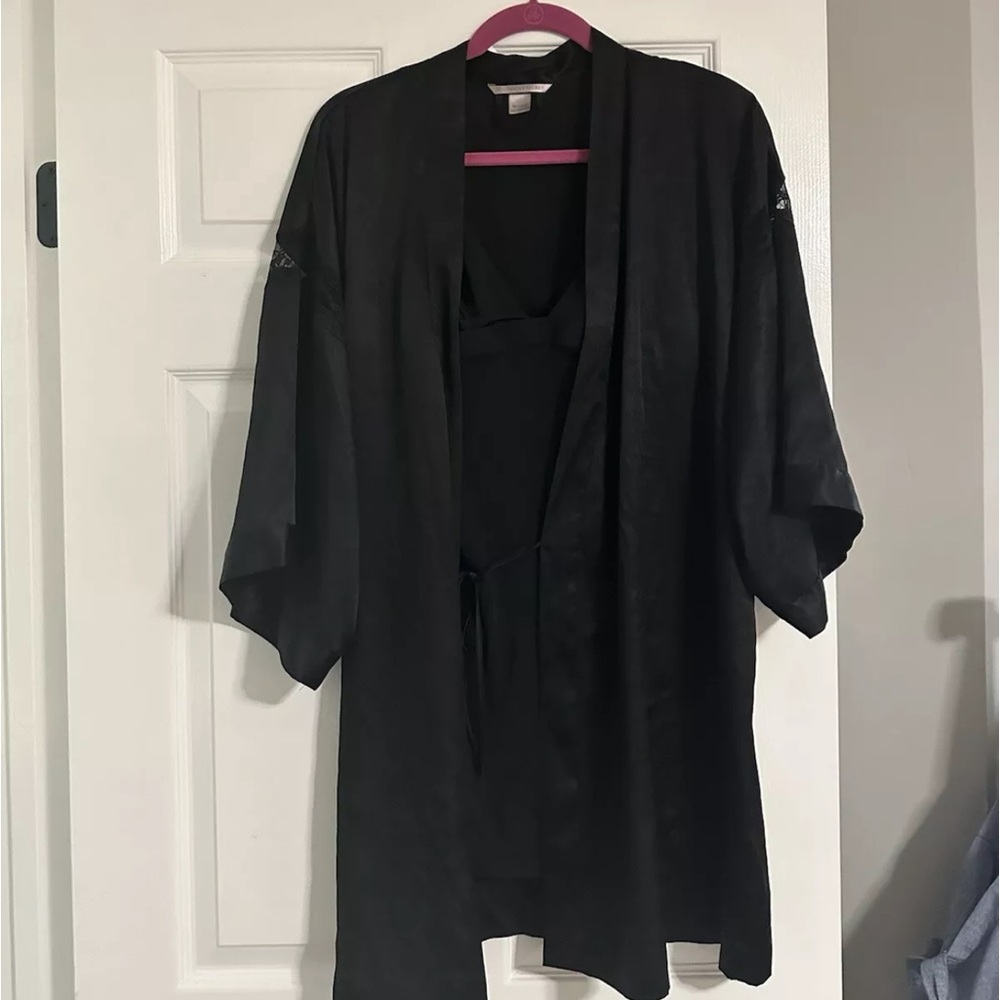Victorias Secret 2 Pc Nightie Chemise Slip Dress & Robe Set size Small